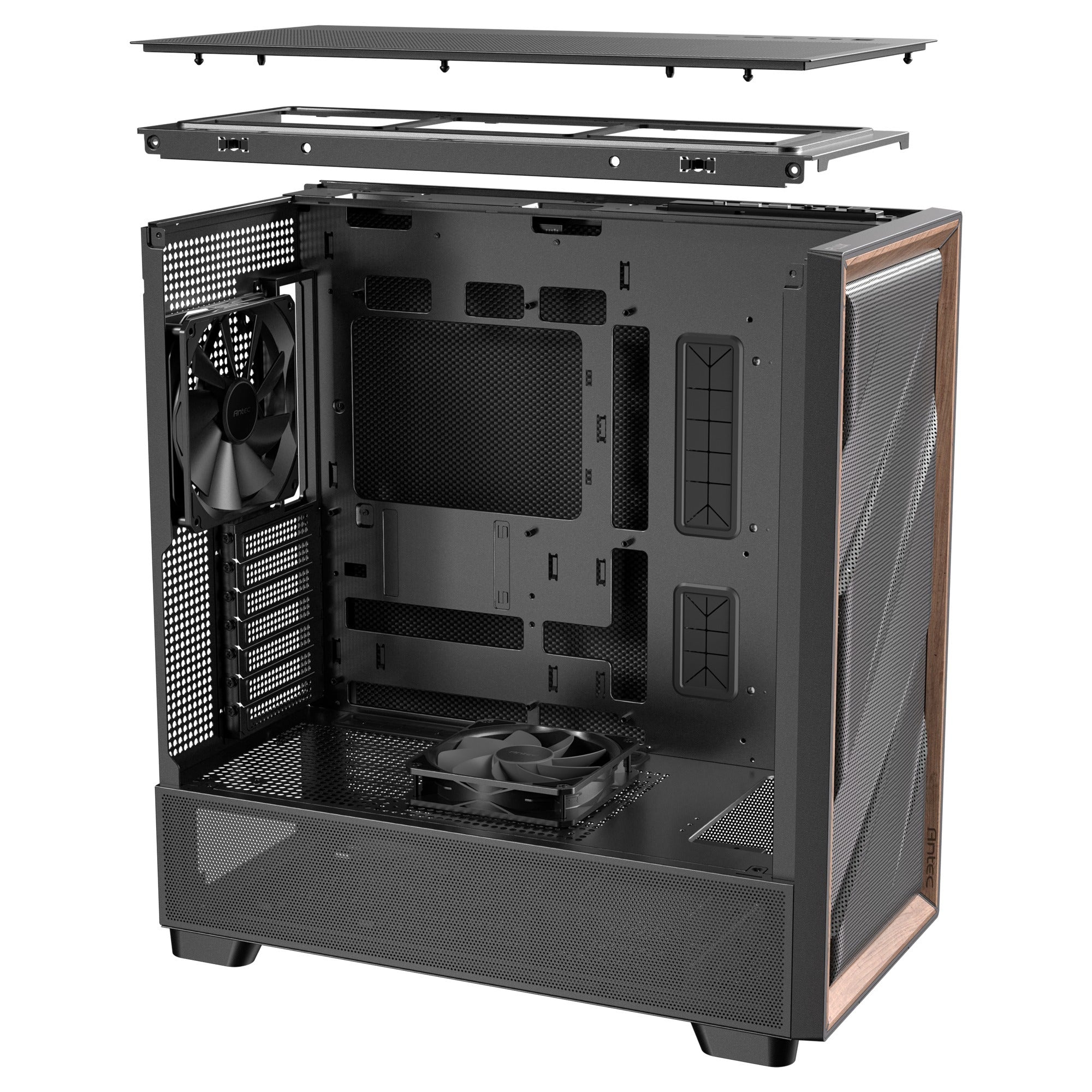 Antec flux se midi tower behuizing (zwart | 2x usb-a | 1x usb-c)