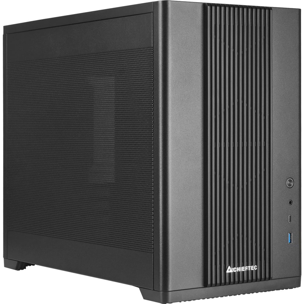Chieftec bx-mesh mini tower behuizing (zwart | 1x usb-a | 1x usb-c | tempered glass)