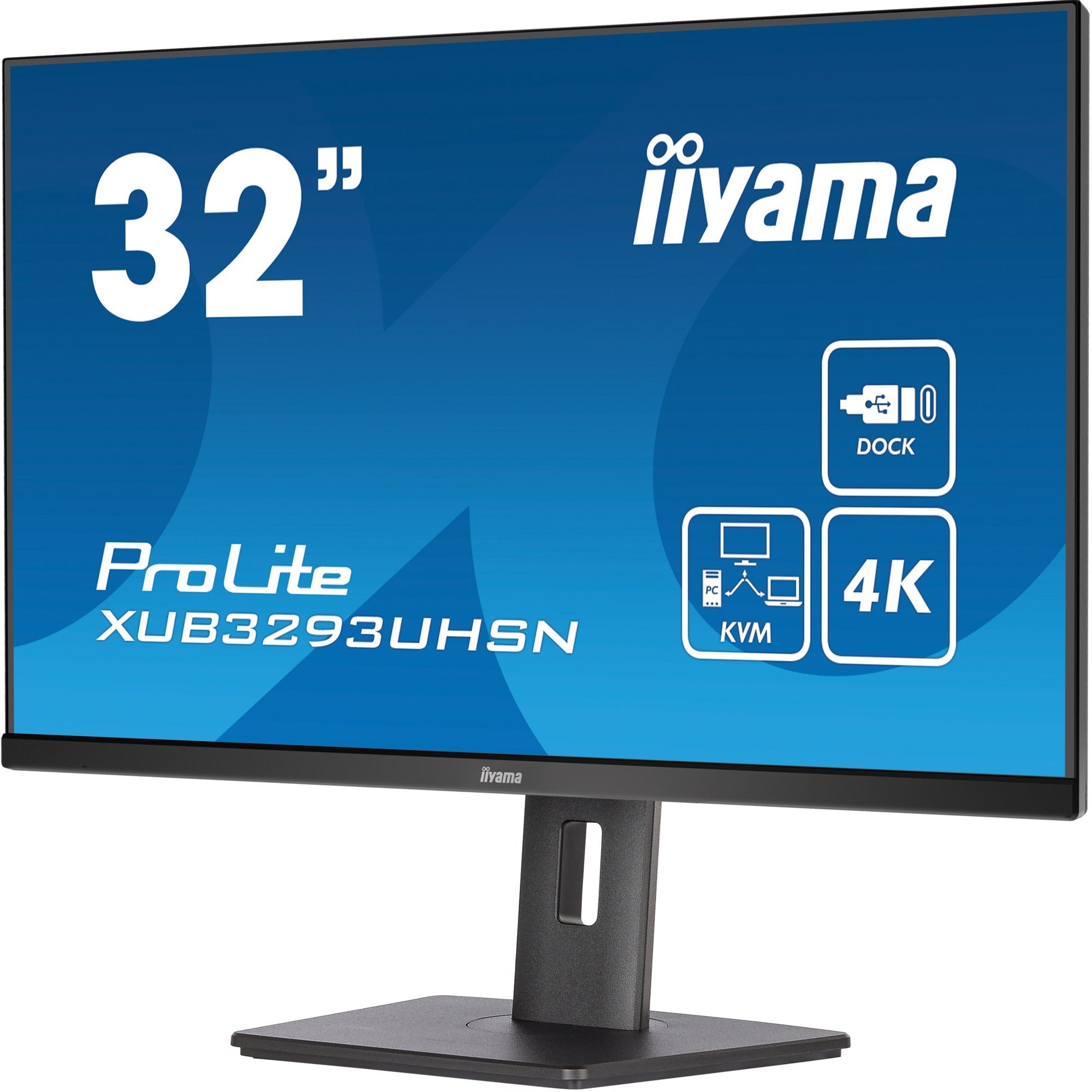 Iiyama prolite xub3293uhsn-b5 31.5 4k uhd monitor (zwart, hdmi, displayport, 2x usb-a, usb-c, rj-45)