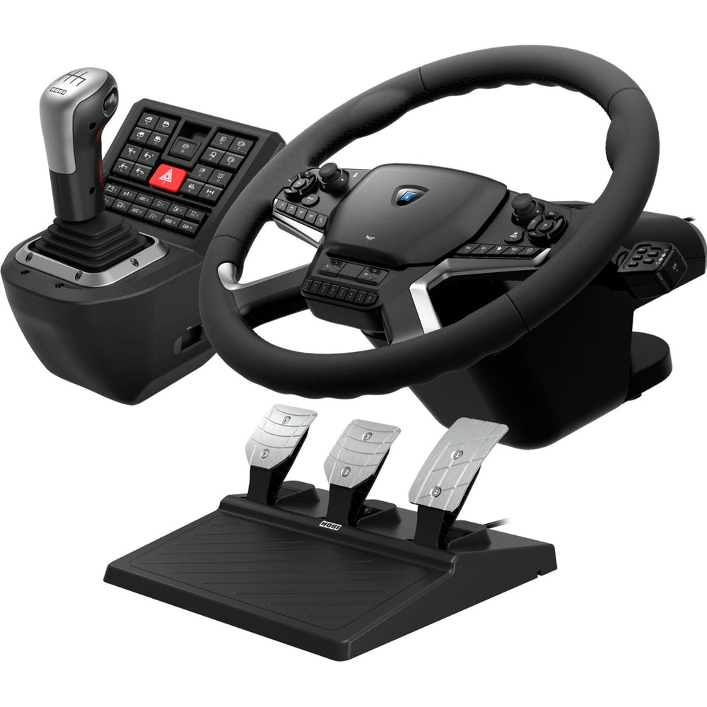 Hori force feedback truck control system simulatorset (zwart zilver)