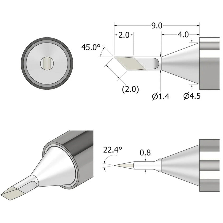 Ifixit fixhub soldeerpunt, mesvormig, 1,4 mm soldeerbout (zilver)