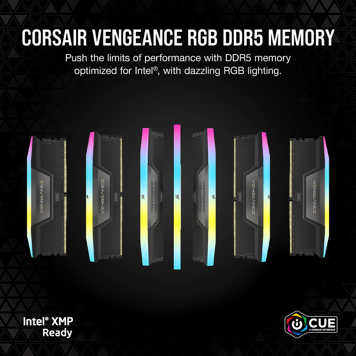 Corsair vengeance rgb 32 gb ddr5-6000 (2x 16 gb) werkgeheugen (zwart, cmh32gx5m2d6000z38, expo)