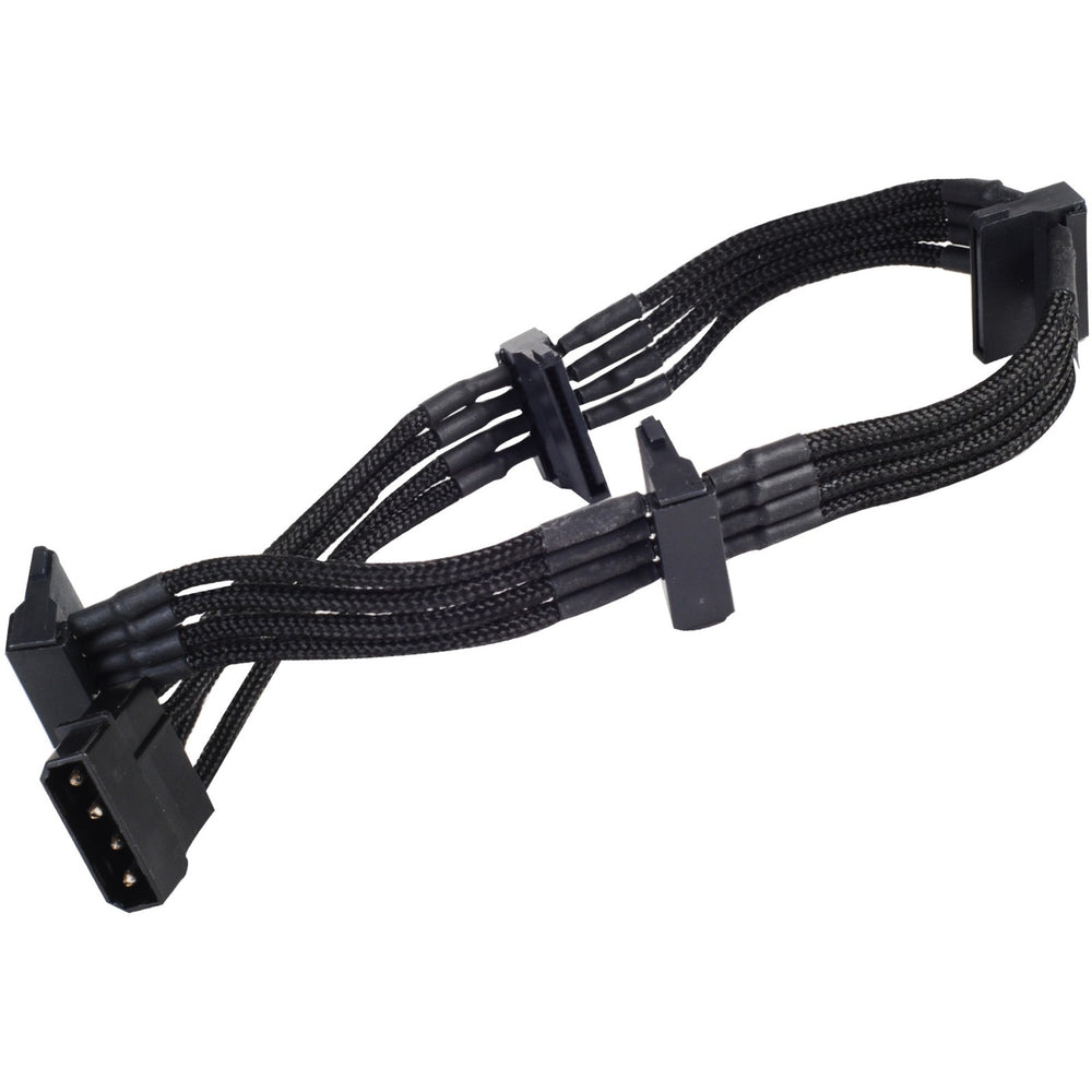 Silverstone adapter 4-pin molex > 4x 15-pin sata (zwart, pp07-btsb)
