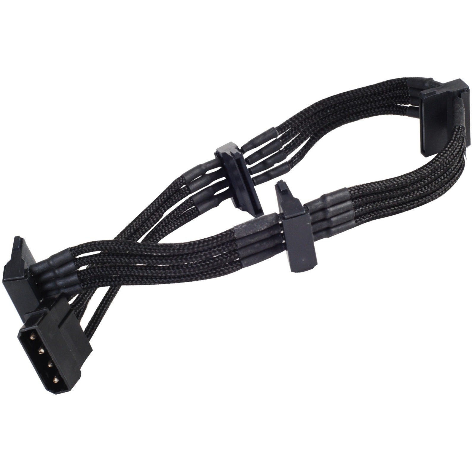 Silverstone adapter 4-pin molex > 4x 15-pin sata (zwart, pp07-btsb)