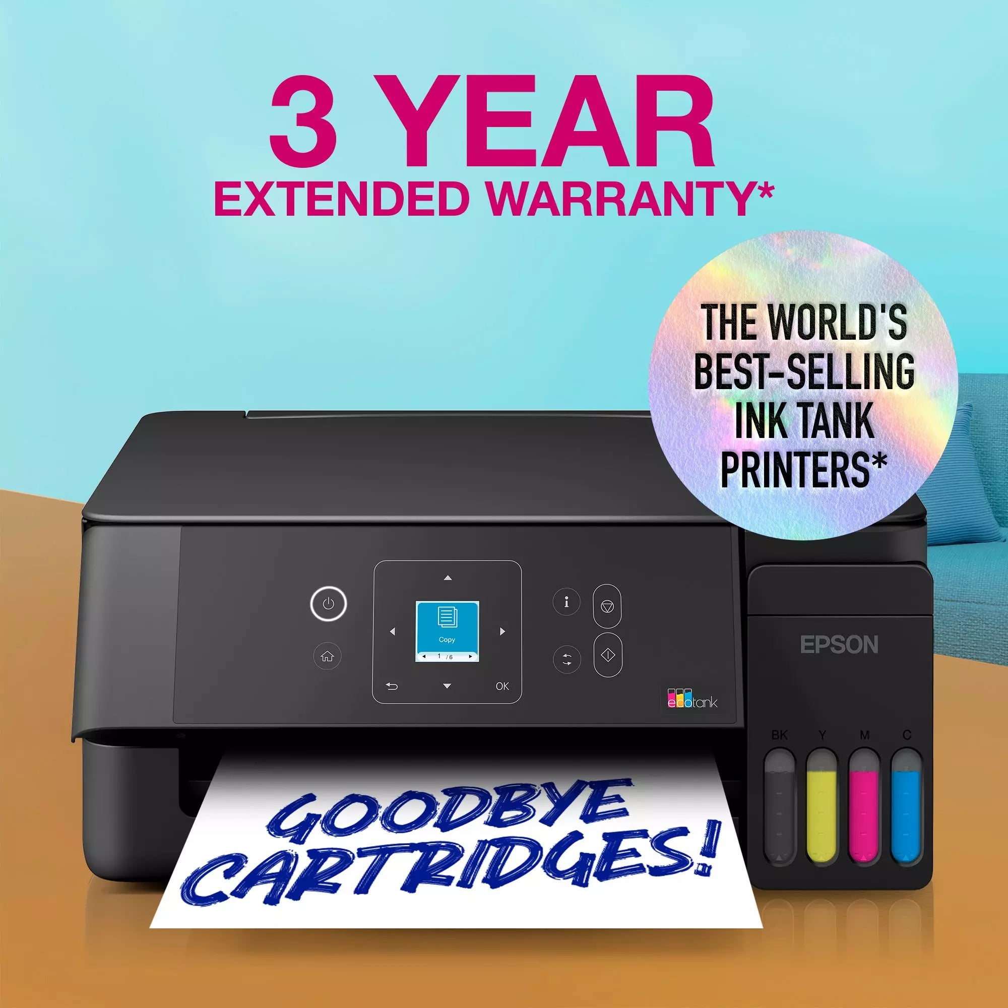 Epson ecotank et-2922 all-in-one inkjetprinter (zwart, scannen, kopiëren, wi-fi, inclusief tot 3 jaar inkt, c11cl63416)