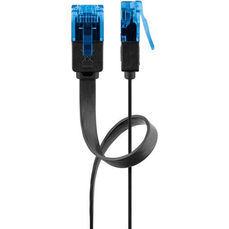 Goobay cat 6a flat patch cable u utp, 5 meter kabel (zwart blauw)