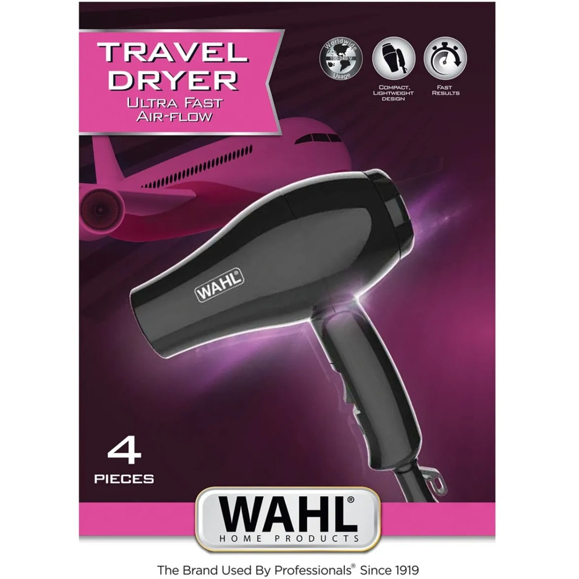 Wahl home products travel hair dryer föhn (zwart)