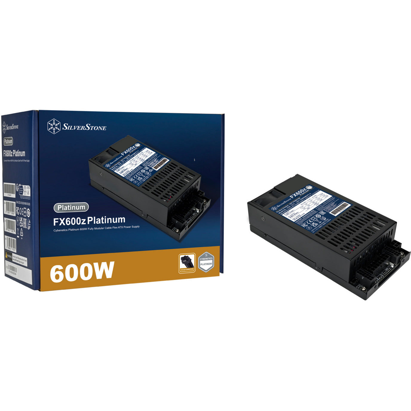 Silverstone fx600z platinum modulaire 600 watt voeding (zwart, 1x 12v-2x6, 2x pcie)