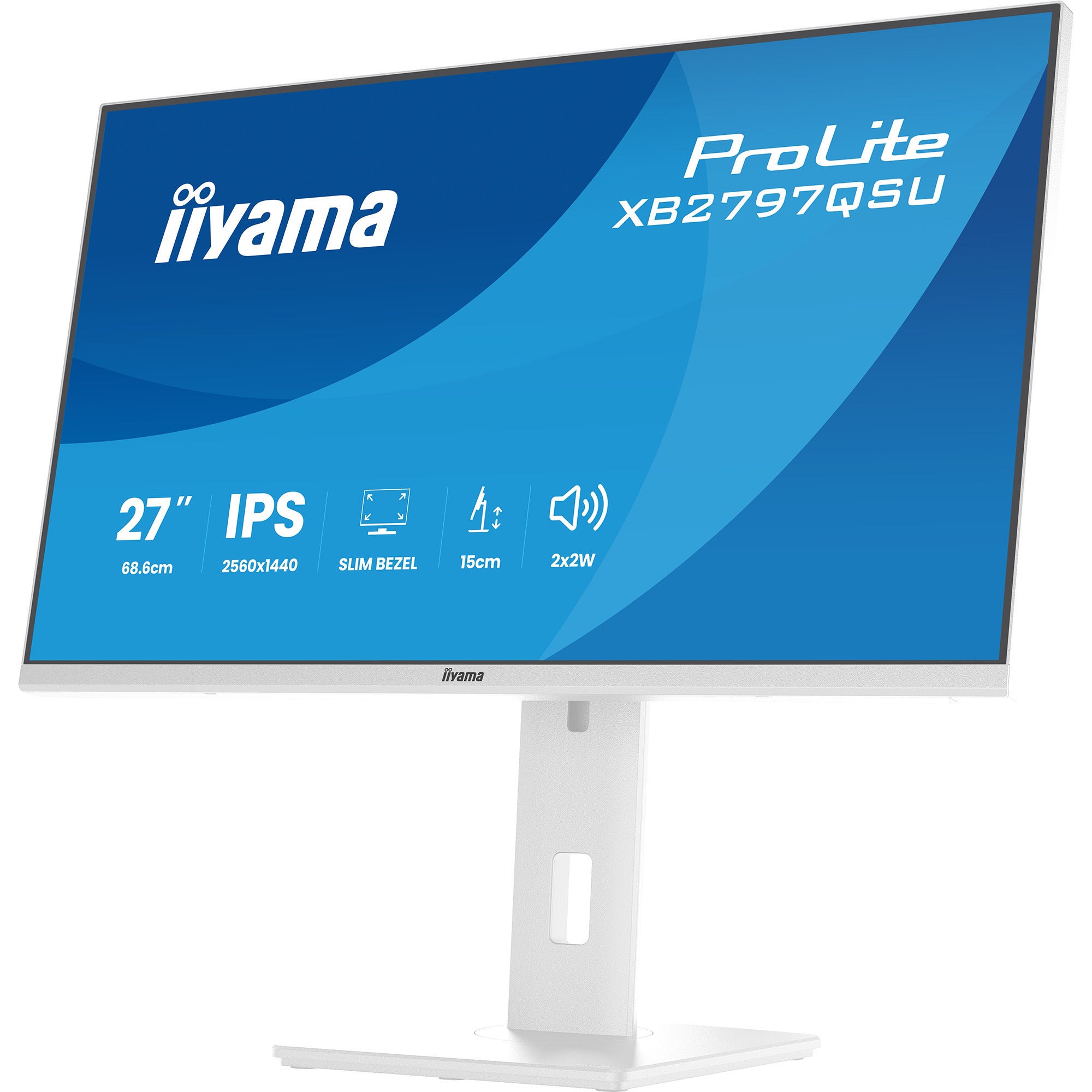 Iiyama prolite xb2797qsu-w1 27 monitor (wit (mat), hdmi, displayport, usb, audio)