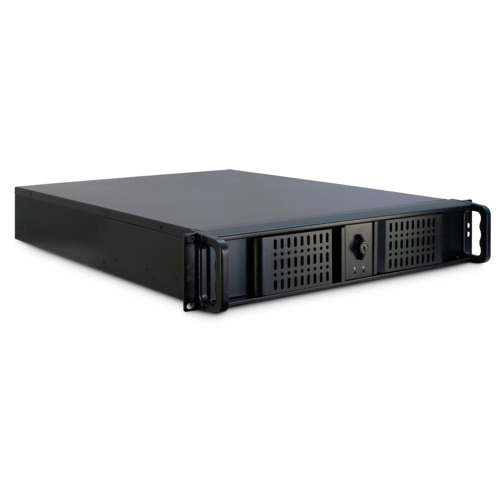 Inter-tech 2u-2098-sl rack behuizing (zwart | 2x usb-a)