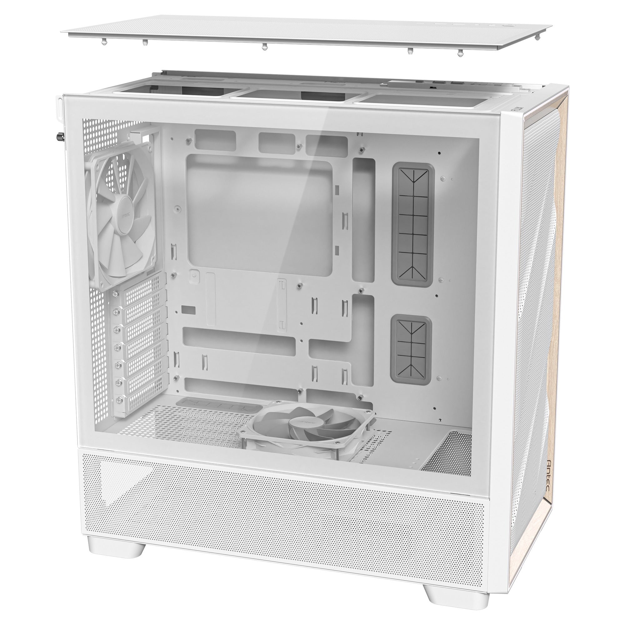 Antec flux midi tower behuizing (wit | 2x usb-a | 1x usb-c | tempered glass)