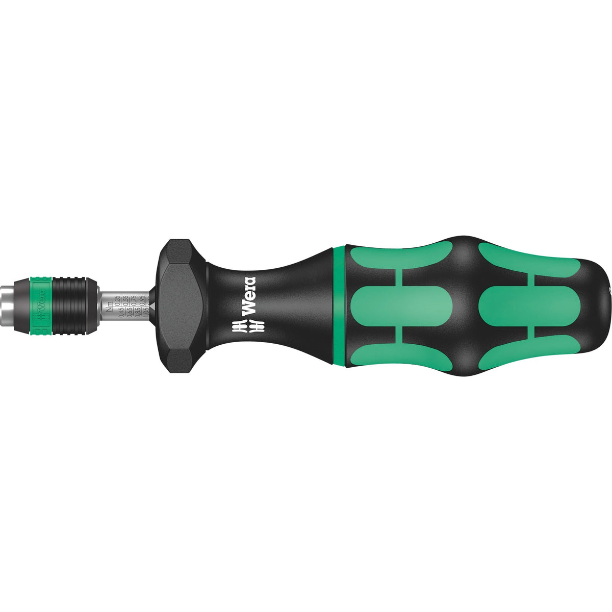 Wera serie 7400 kraftform instelbare momentschroevendraaier draaimomentsleutel (zwart groen, 0.3 tot 1.2 nm, met rapidaptor snelwisselhouder)