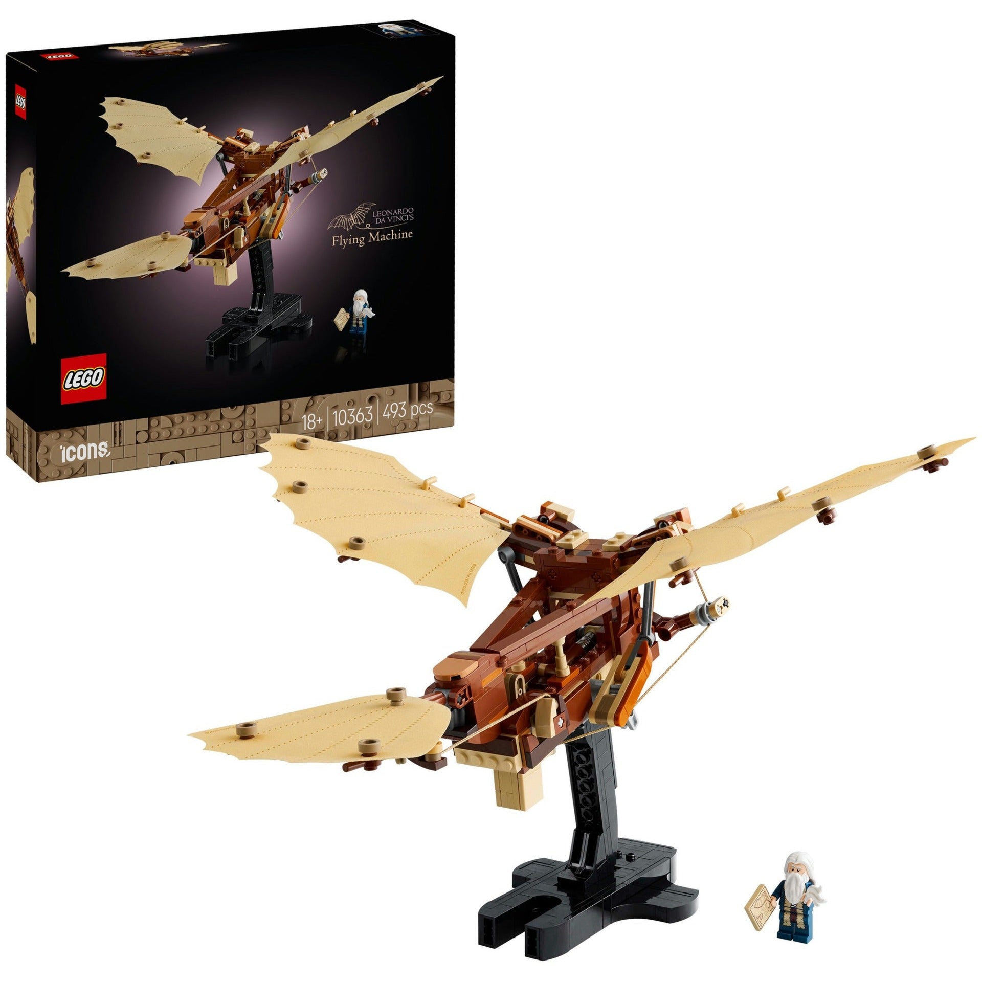 Lego 10363 iconen van de vliegmachine van leonardo da vinci