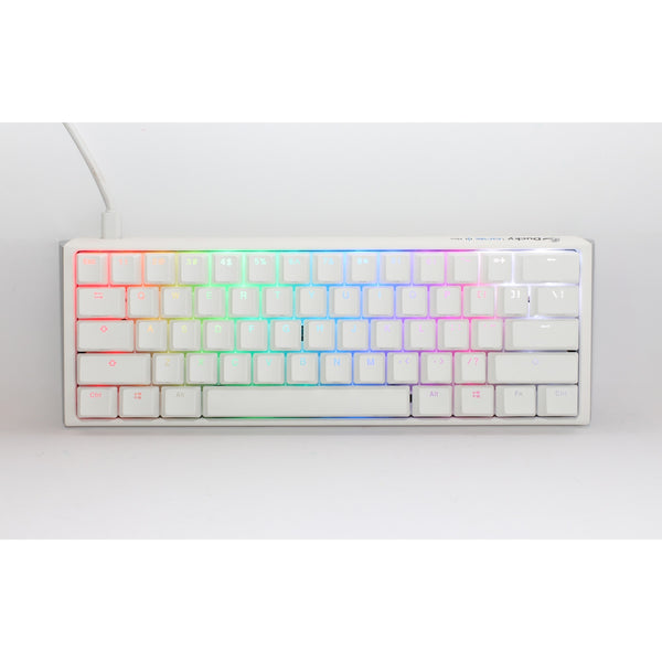 Ducky one 3 classic pure white mini rgb mechanisch toetsenbord (wit, us lay-out (qwerty), cherry mx red, 60%, rgb led, double-shot pbt, hot-swappable, quack mechanics)