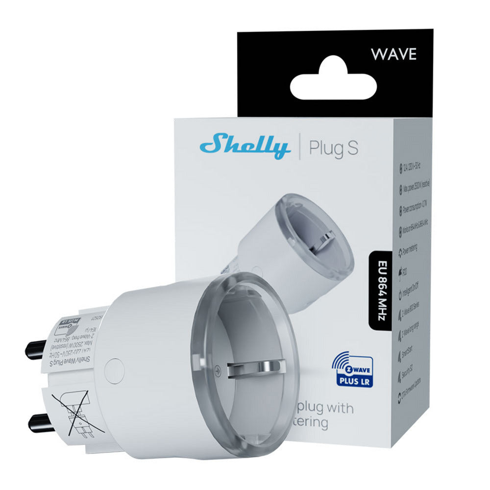Shelly wave plug s eu lr tussenstekker (wit, z-wave, z-wave+)