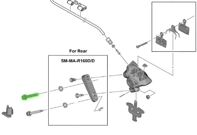 Shimano fixing screw type c2 for br-r9270 brake caliper