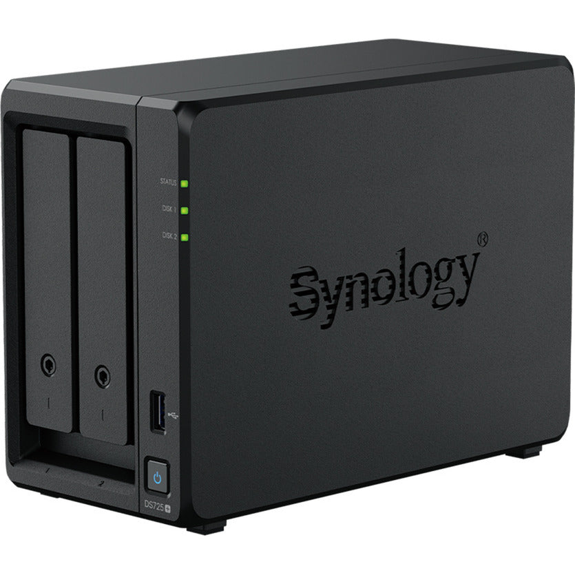 Synology diskstation ds725+ nas (zwart, 2x lan, usb-a 3.2 (5 gbit s))