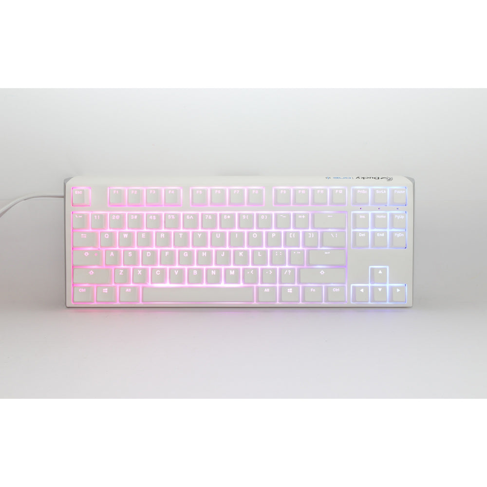 Ducky one 3 classic pure white tkl rgb mechanisch toetsenbord (wit, us lay-out (qwerty), cherry mx silent red, 80% (tkl), rgb leds, double-shot pbt, hot-swappable, quack mechanics)