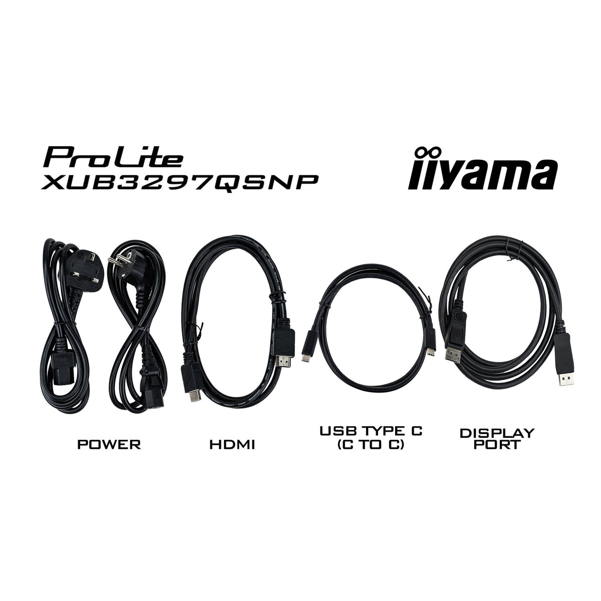 Iiyama prolite xub3297qsnp-b1 32 monitor (zwart, hdmi, 2x displayport, 2x usb-a, 2x usb-c, rj-45)