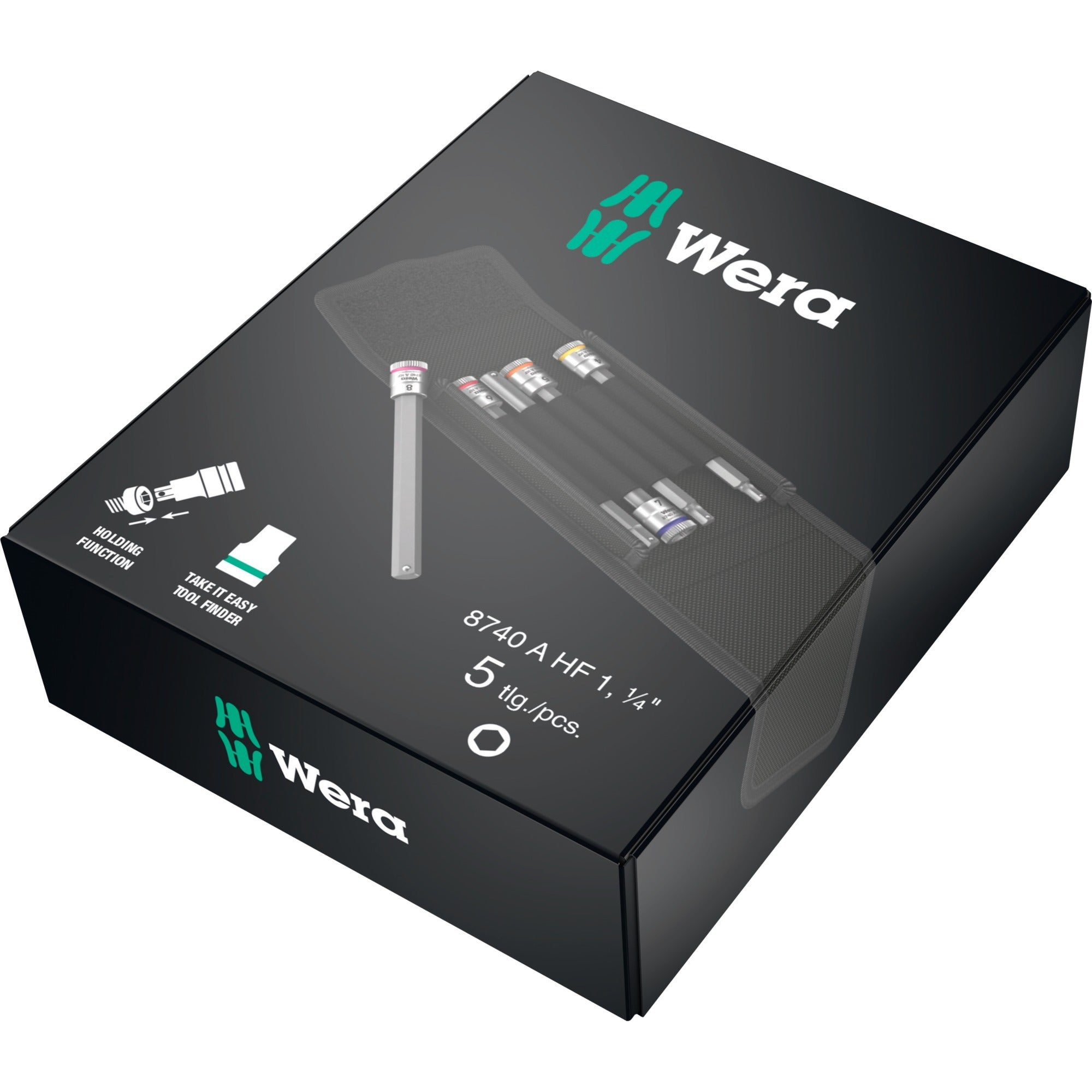 Wera 8740 a hf 1 zyklop bit-doppen-set met vasthoudfunctie, 1 4 -aandrijving, 5-delig - 1 stuk(s) - 05003345001