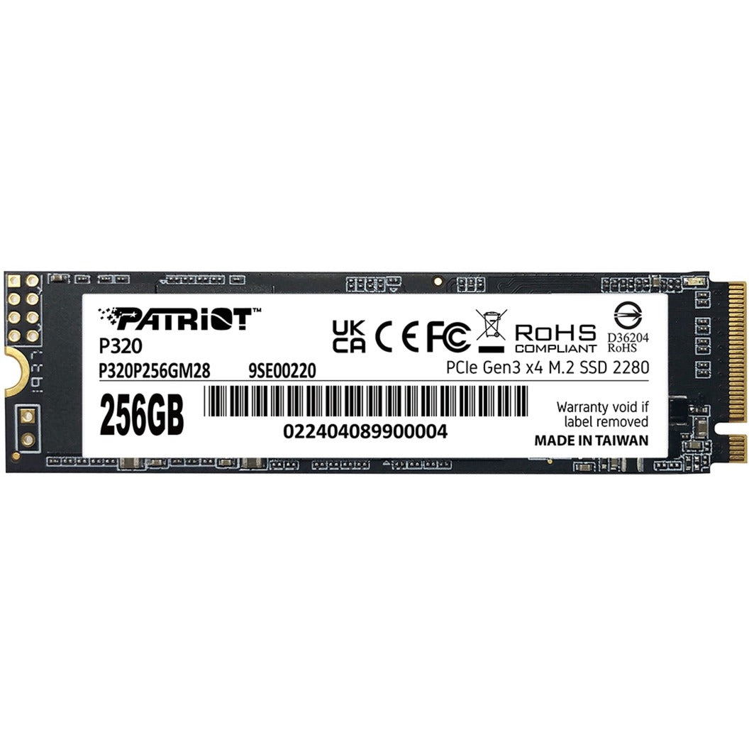 Patriot p320 256gb ssd (pcie 3.0 x4, nvme 1.3, m.2 2280)