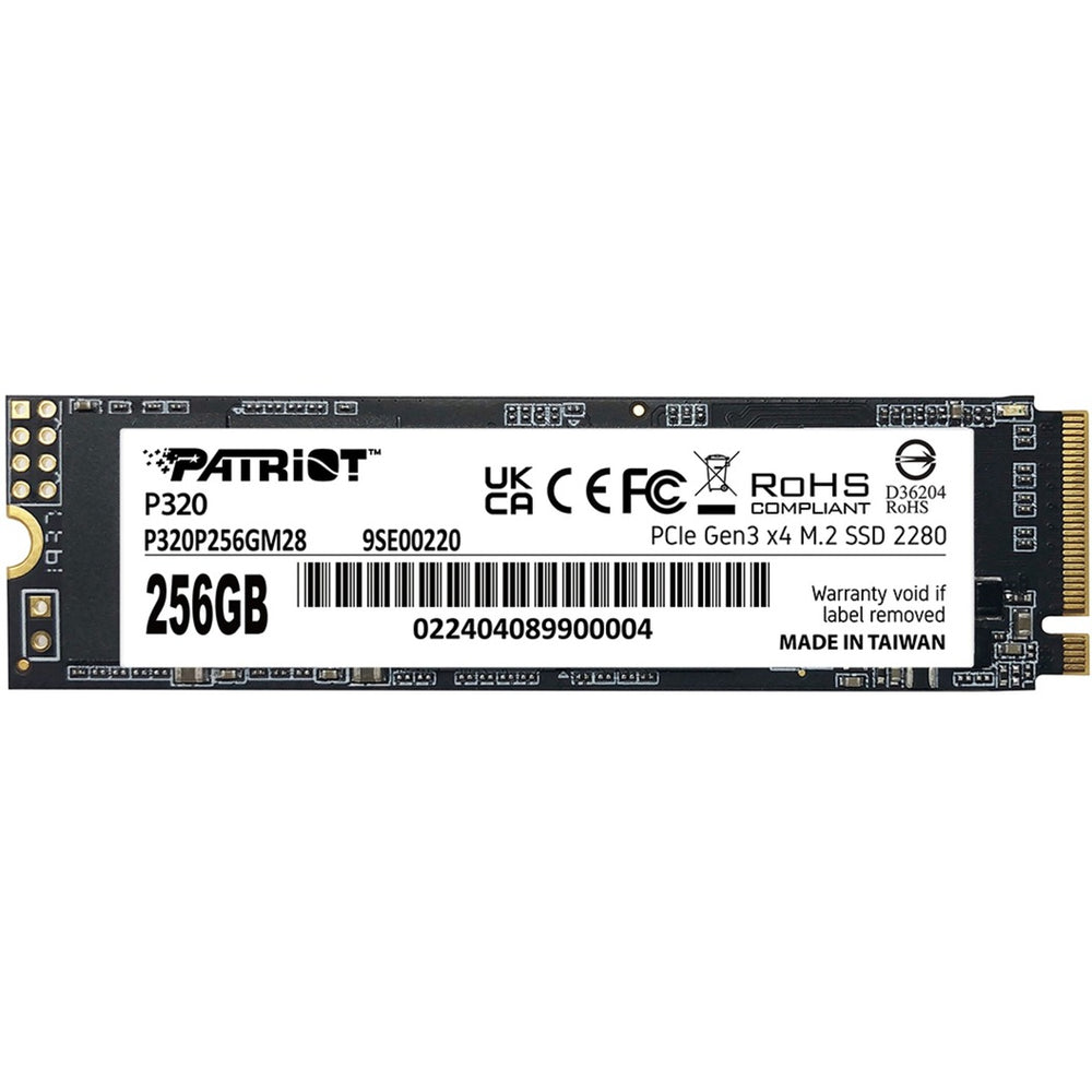 Patriot p320 256gb ssd (pcie 3.0 x4, nvme 1.3, m.2 2280)