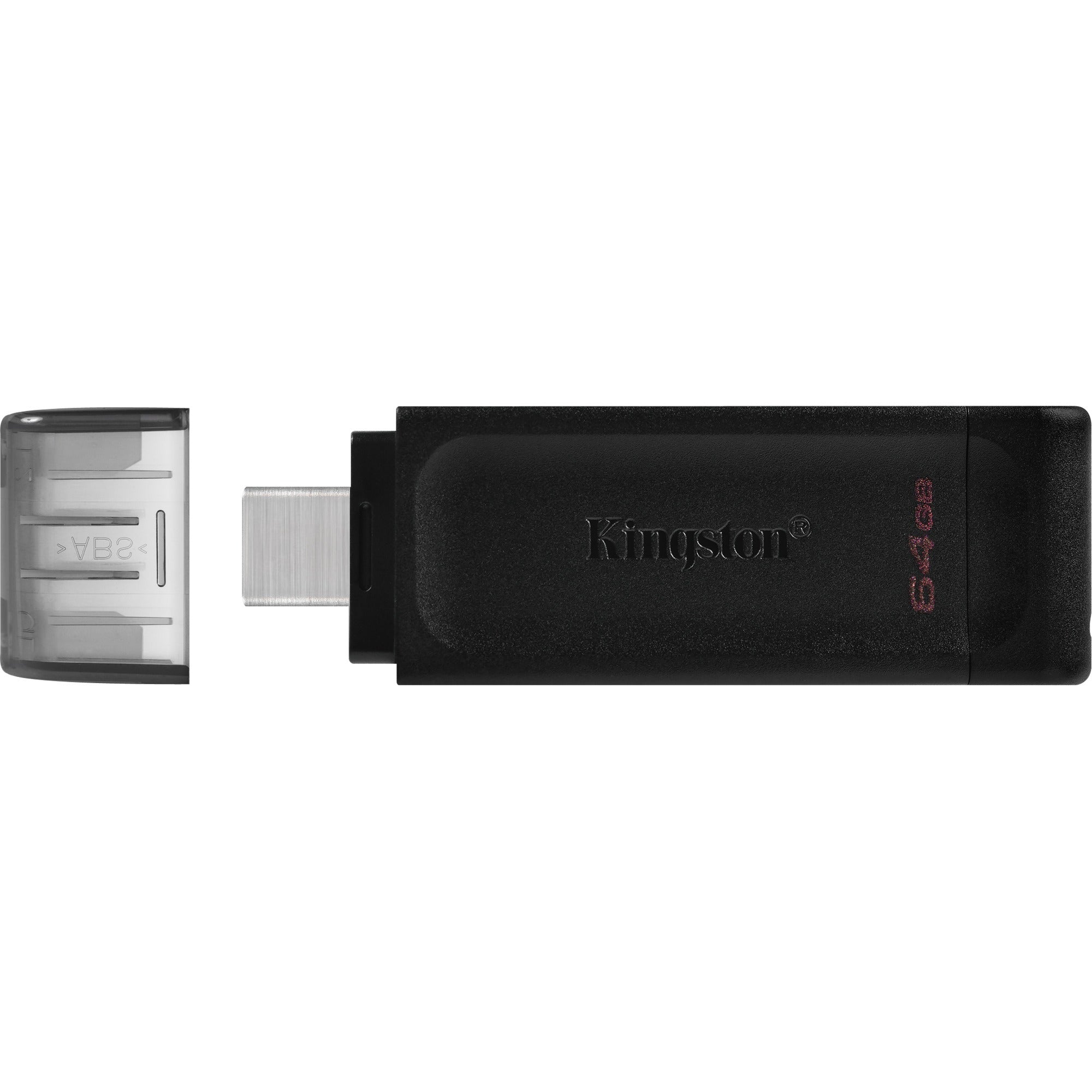 Kingston datatraveler 70 64 gb usb-stick (zwart, dt70 64gb, usb-c 3.2 gen 1)
