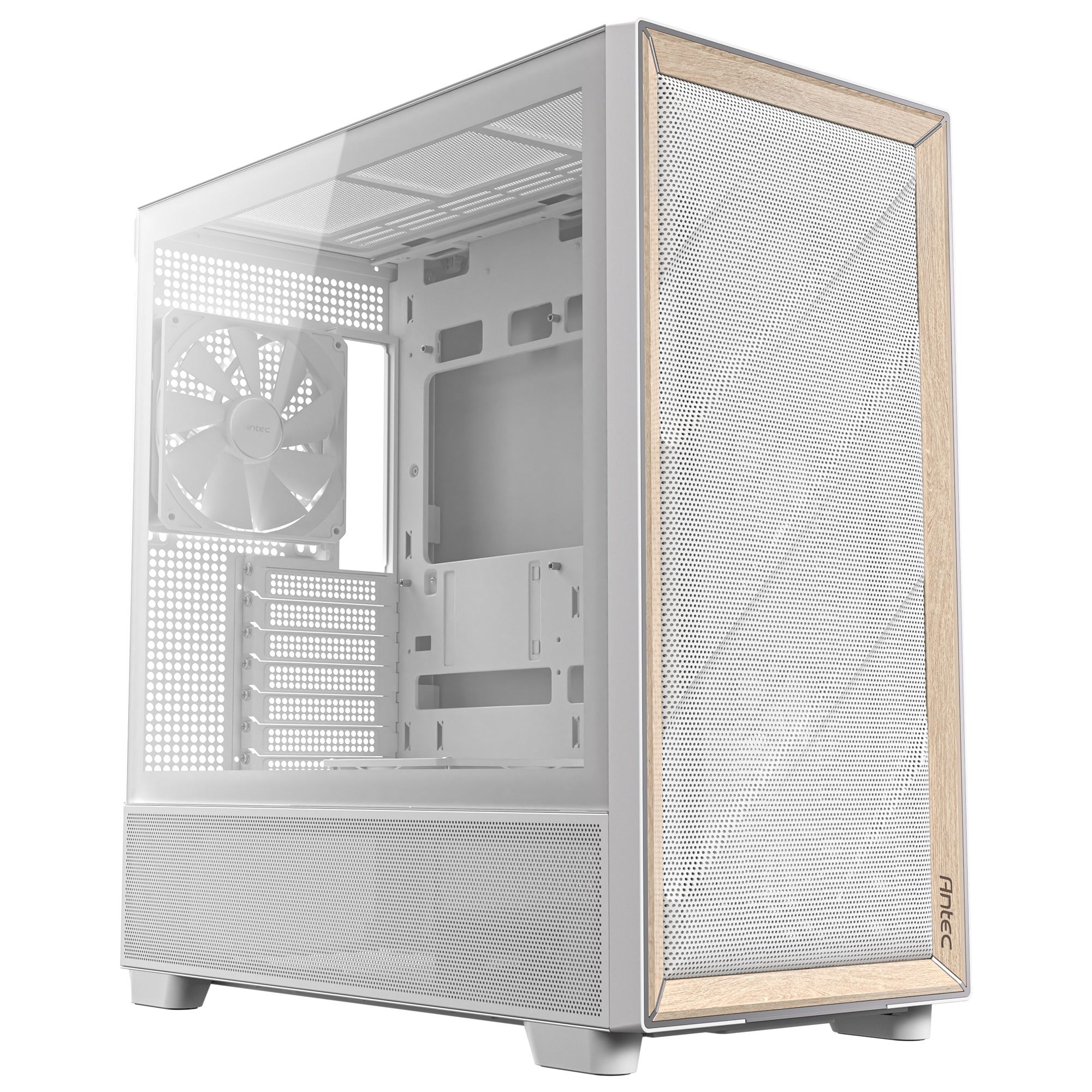 Antec flux midi tower behuizing (wit | 2x usb-a | 1x usb-c | tempered glass)