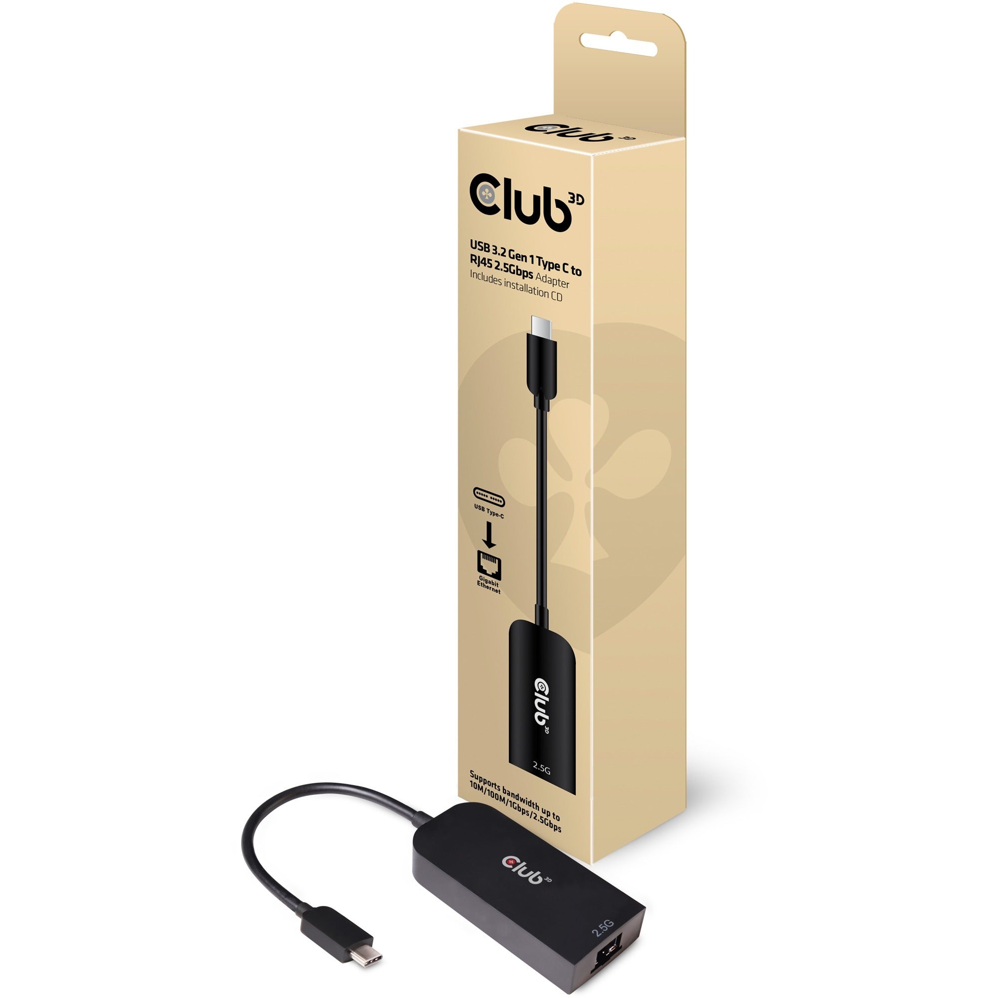 Club 3D Club 3D USB-C 3.2 Gen1 > RJ-45 2,5 Gbps