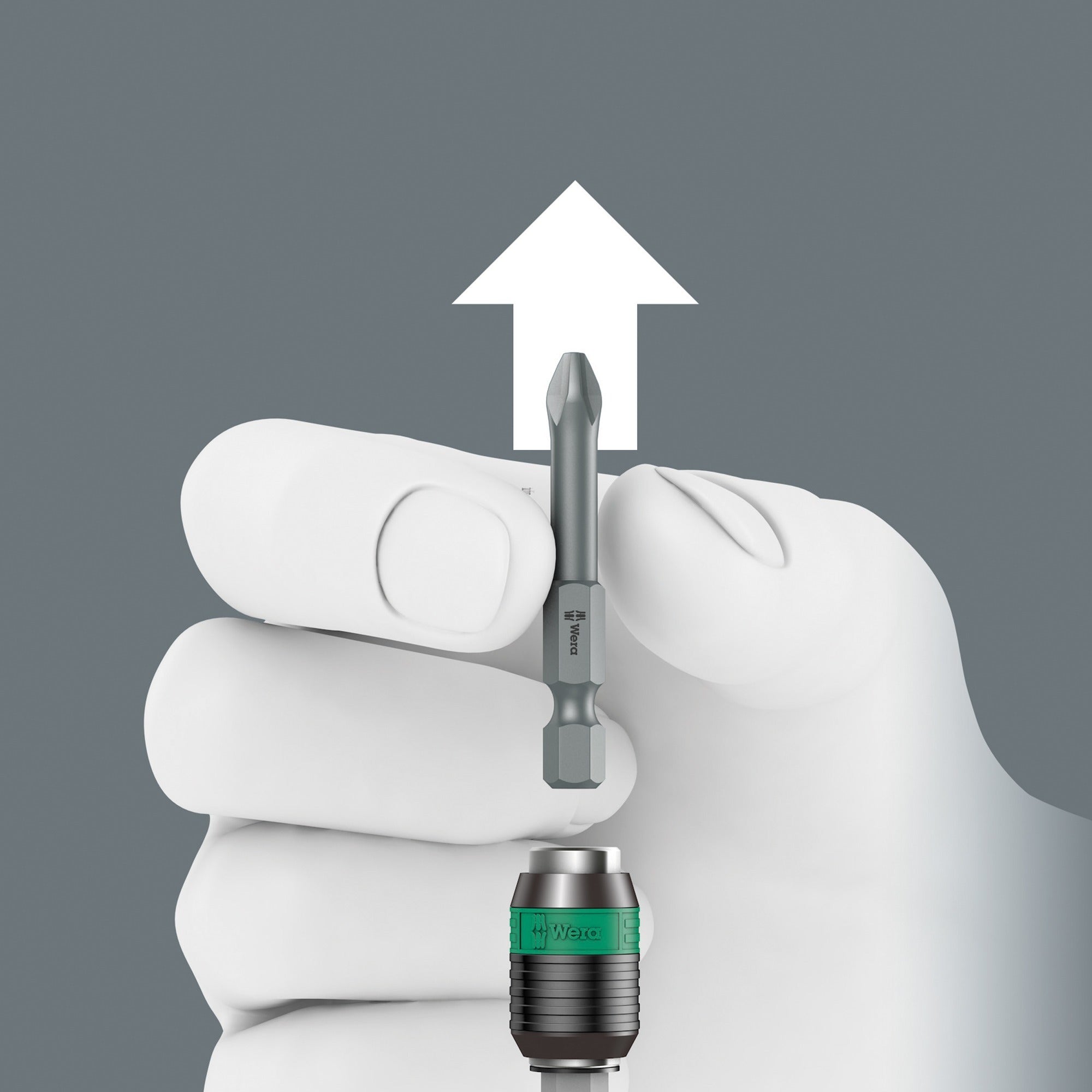 Wera bits-handhouder 813 r met rapidaptor bithouder schroevendraaier (zwart groen, 90mm)