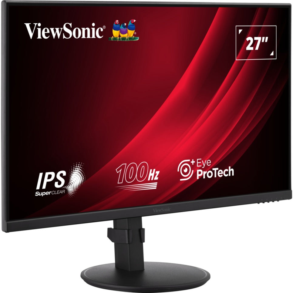 Viewsonic vg2708a 27 monitor (zwart, 1x hdmi, 1x displayport, usb-c, usb-a, sound, 100 hz)