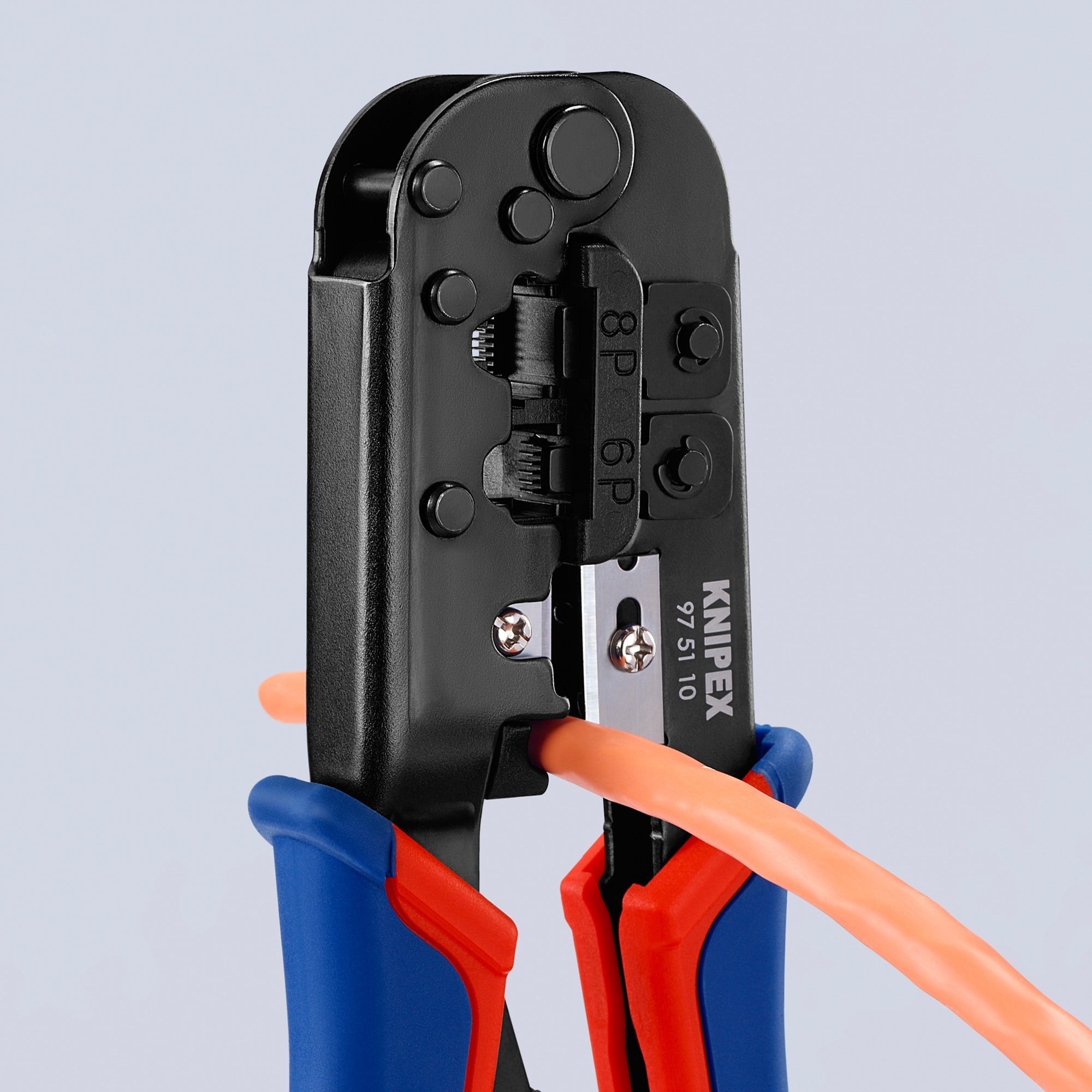 Knipex crimping tool 97 51 10 SB (blue red, RJ-11 12 and RJ-45 plug)