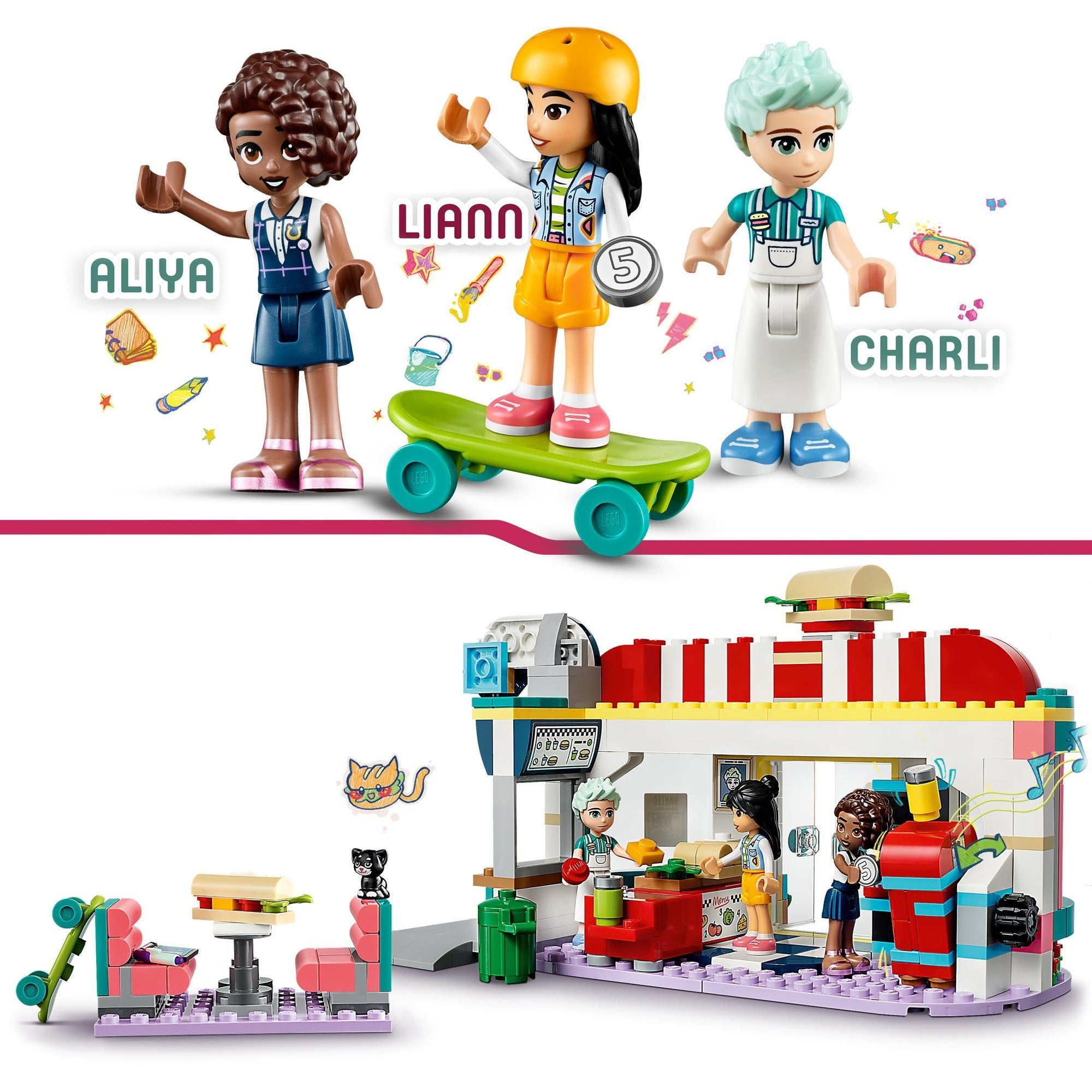 Lego friends - heartlake restaurant in de stad constructiespeelgoed (41728)