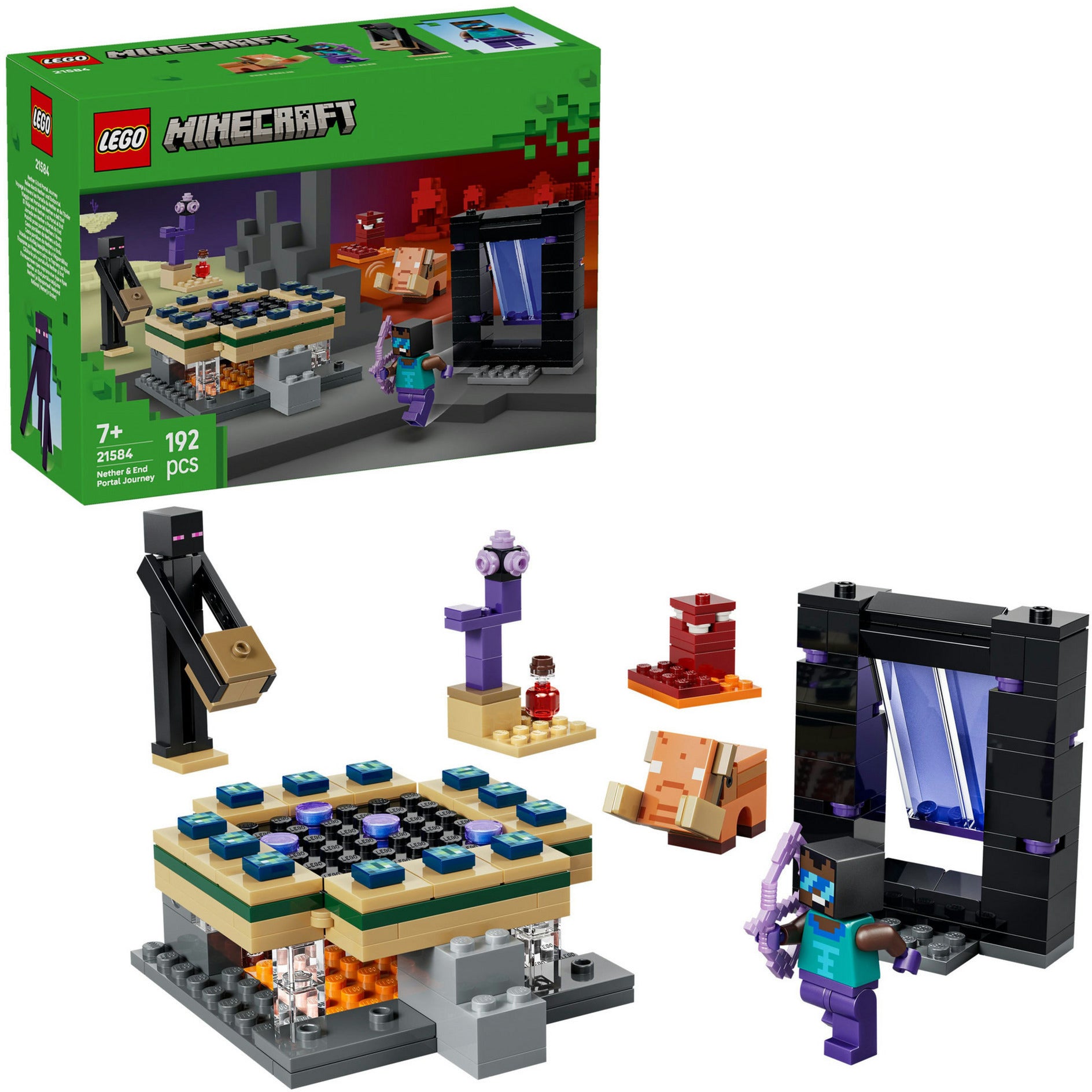Lego minecraft - reis naar de nether en het end-portaal constructiespeelgoed (21584)