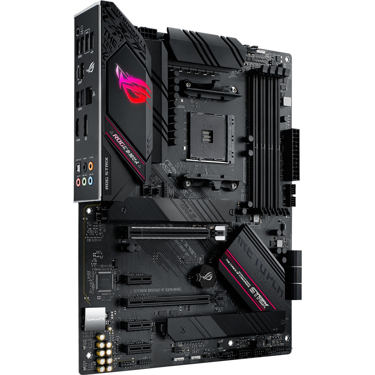 Asus rog strix b550-f gaming socket am4 moederbord (zwart, raid, 2.5gb-lan, sound, atx)