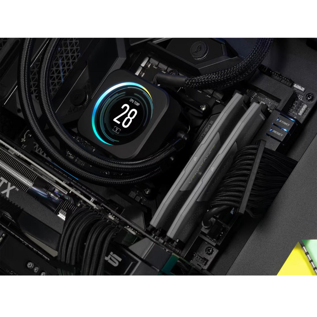 Corsair vengeance 32 gb ddr5-6000 (2x 16 gb) werkgeheugen (zwart, cmk32gx5m2d6000z38, xmp, expo)