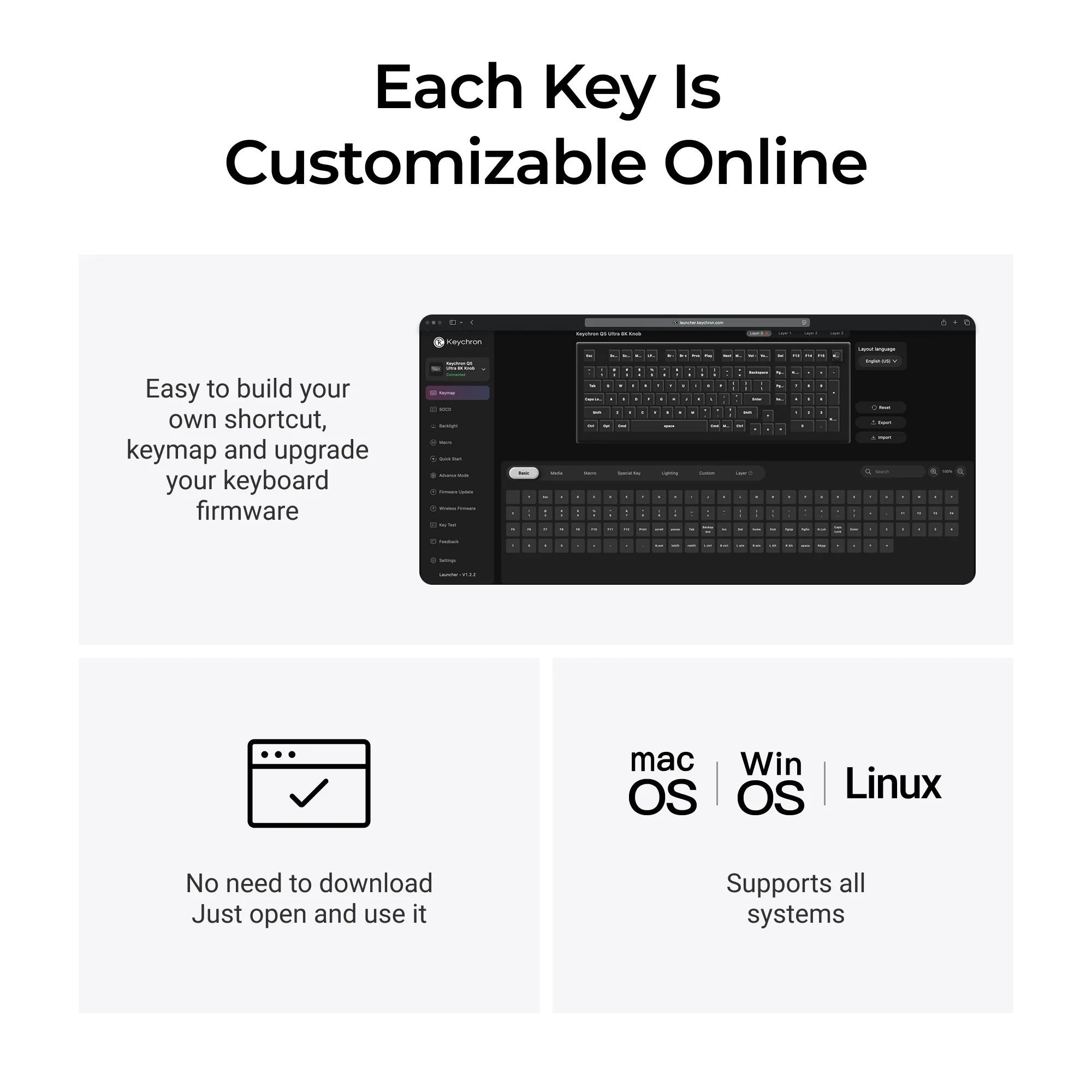 Keychron q5 ultra-m3 8k wireless custom mechanical keyboard (wit, us lay-out (qwerty), silk pom brown, 96%, rgb, hot swap, 8k, 2.4 ghz | bluetooth 5.2 | usb-c)