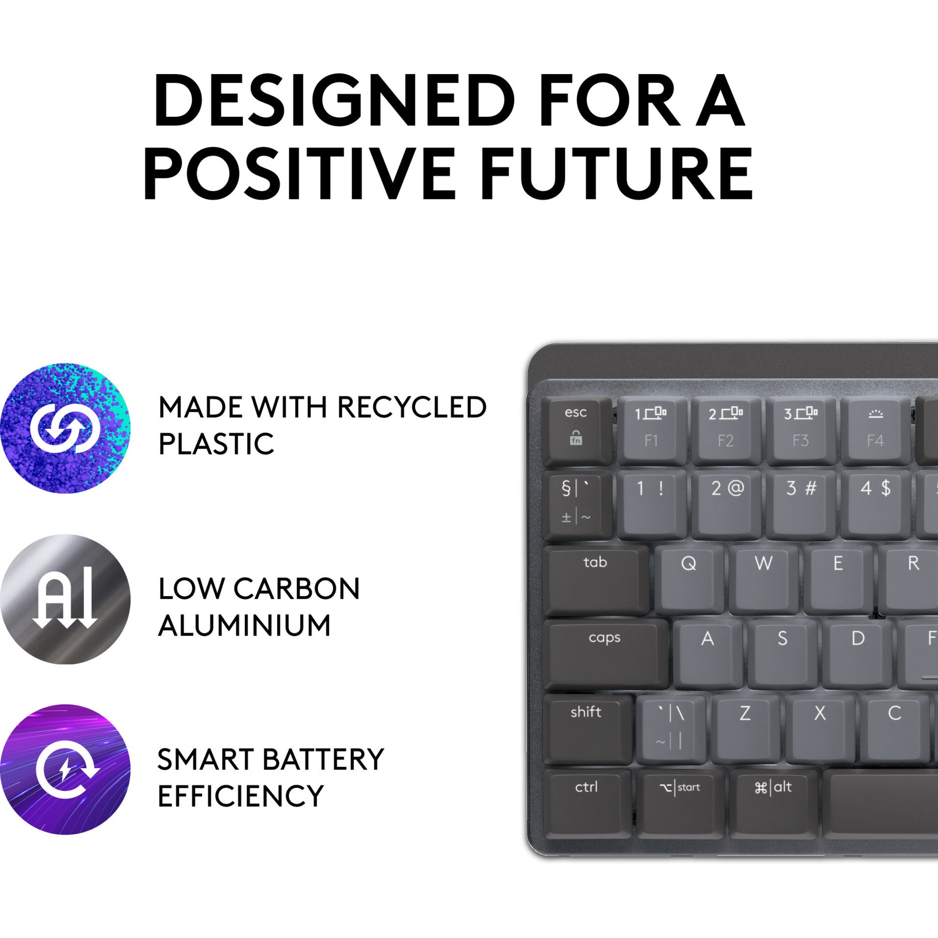 Logitech mx mechanical mini toetsenbord (zwart, us-international lay-out (qwerty), gl tactile, 80% (tkl), bluetooth)