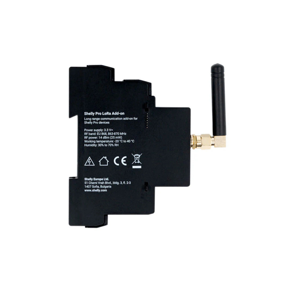 Shelly pro lora add-on uitbreidingsmodule (zwart)