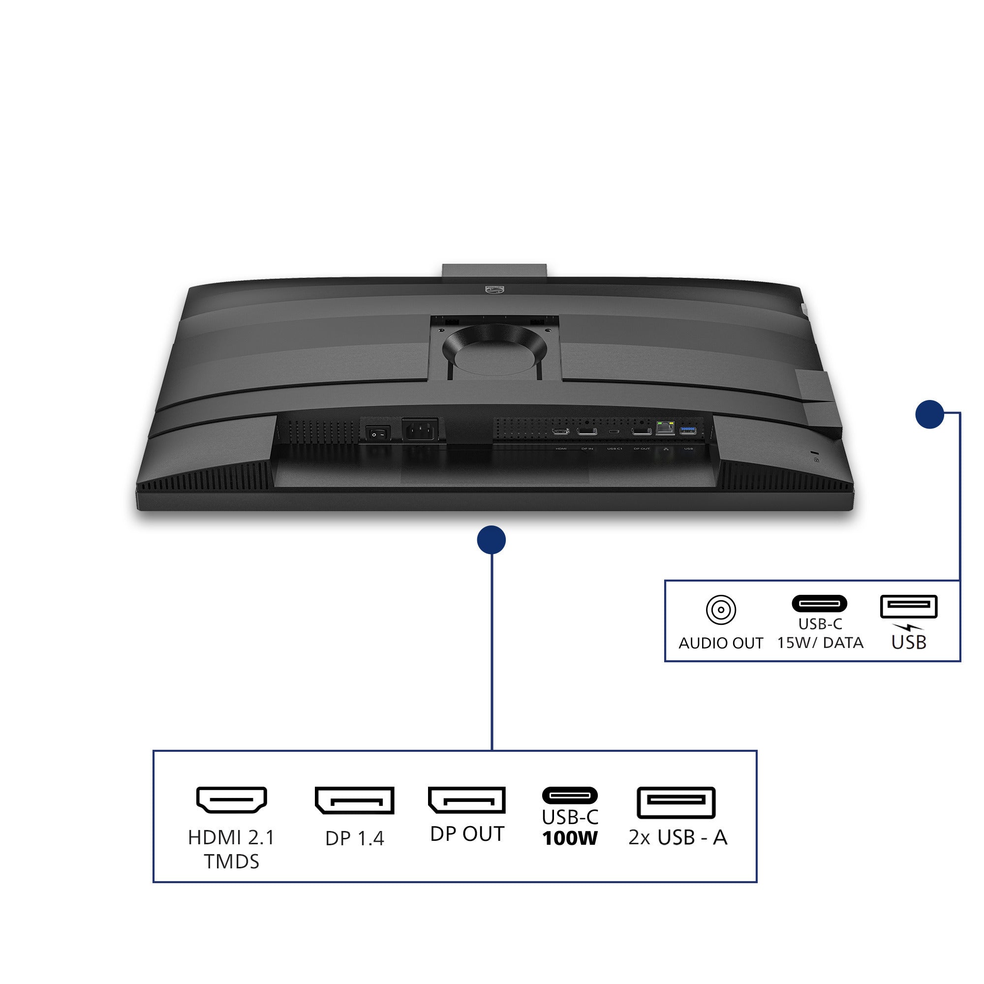 Philips 27b2u4601h 00 27 ledmonitor (zilver zwart, hdmi, displayport, usb-c, webcam, 120 hz)