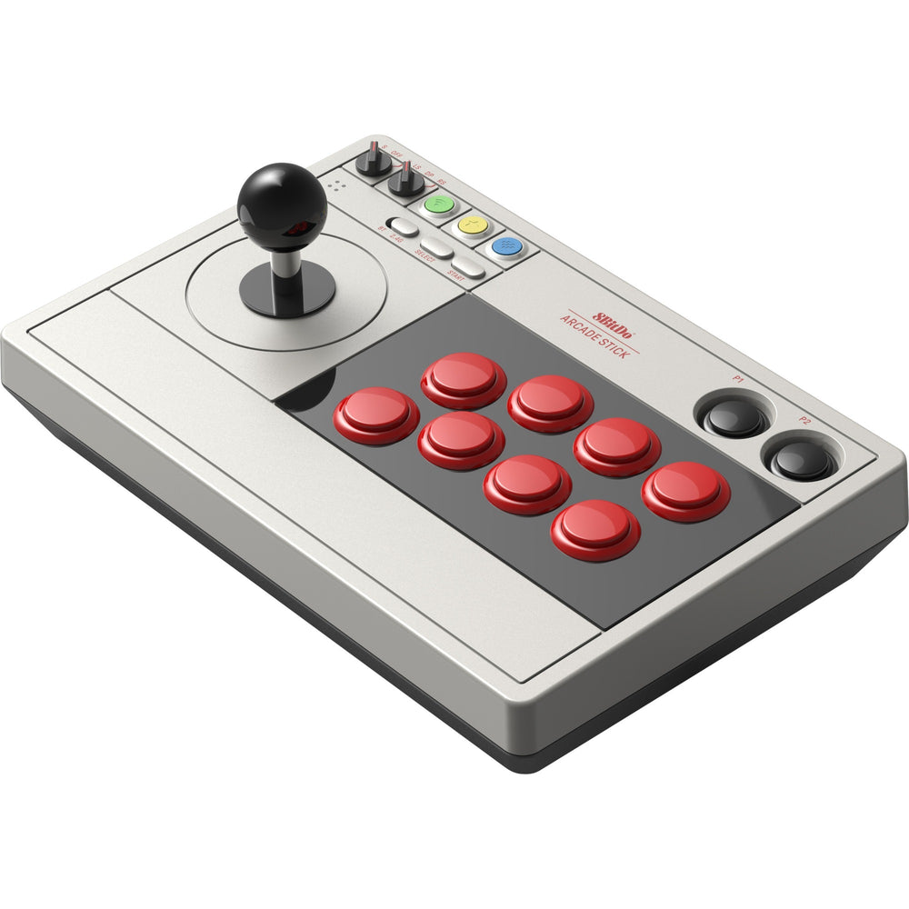 8bitdo arcade stick joystick (grijs, switch 1, switch 2, pc, bluetooth 2.4g usb-c)