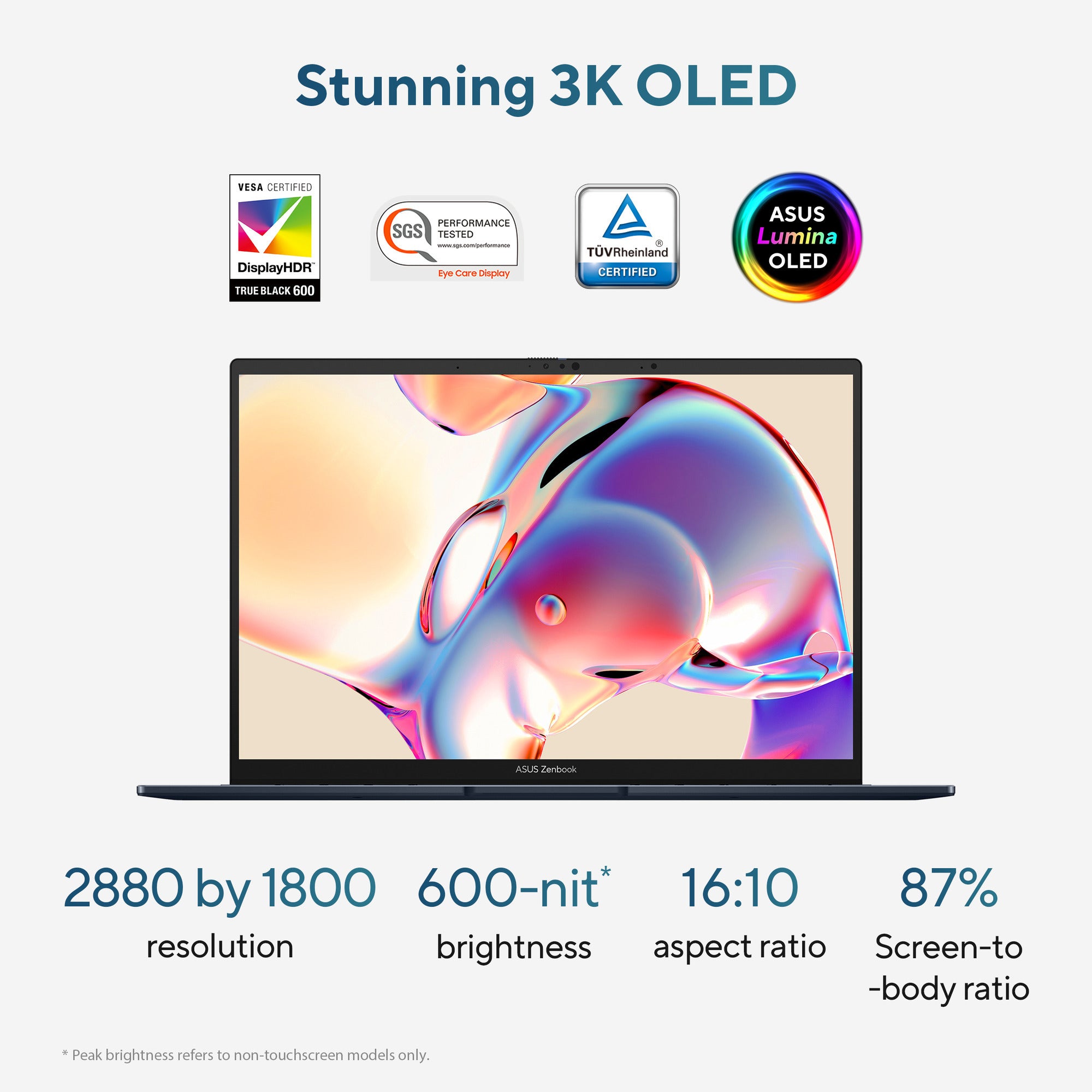Asus zenbook 14 oled ux3405ca-qlnad7w 14 laptop (blauw | core ultra 9 285h | arc 140t | 32 gb | 1 tb ssd)