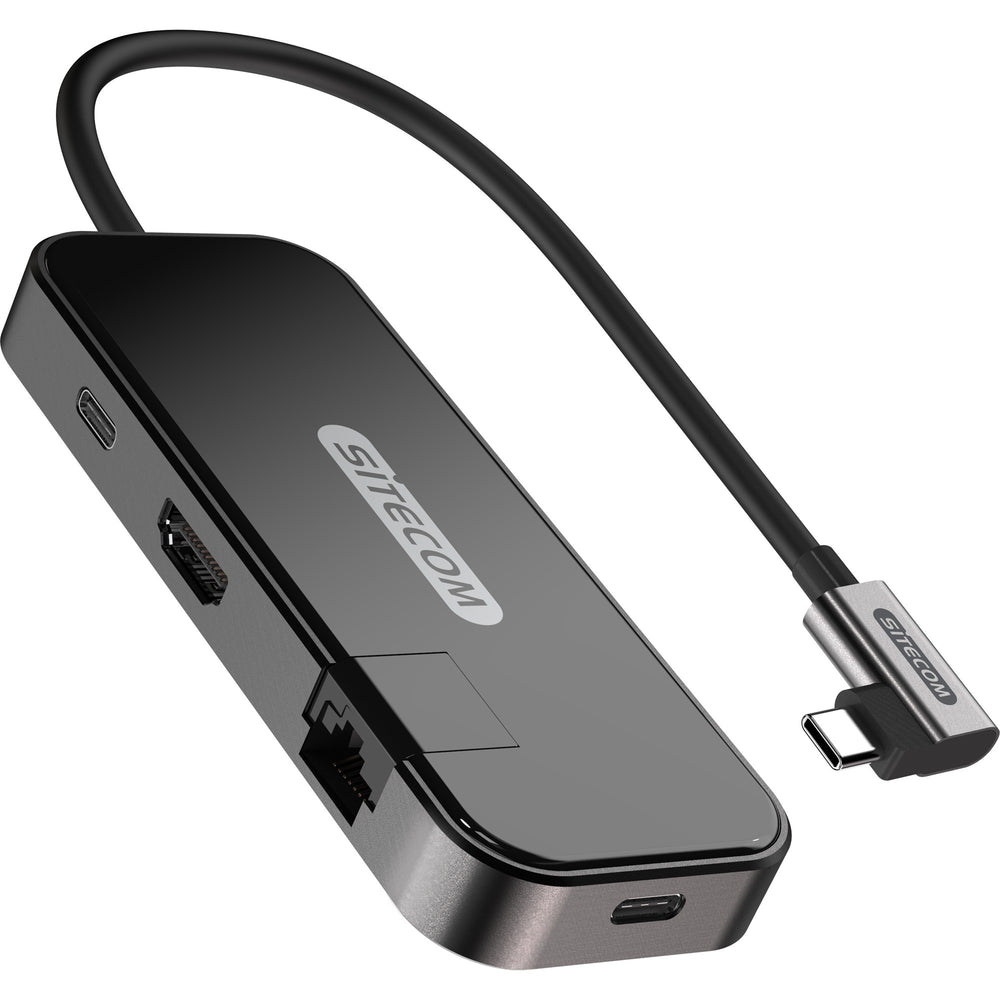 Sitecom usb-c to hdmi + gigabit lan adapter (zwart)