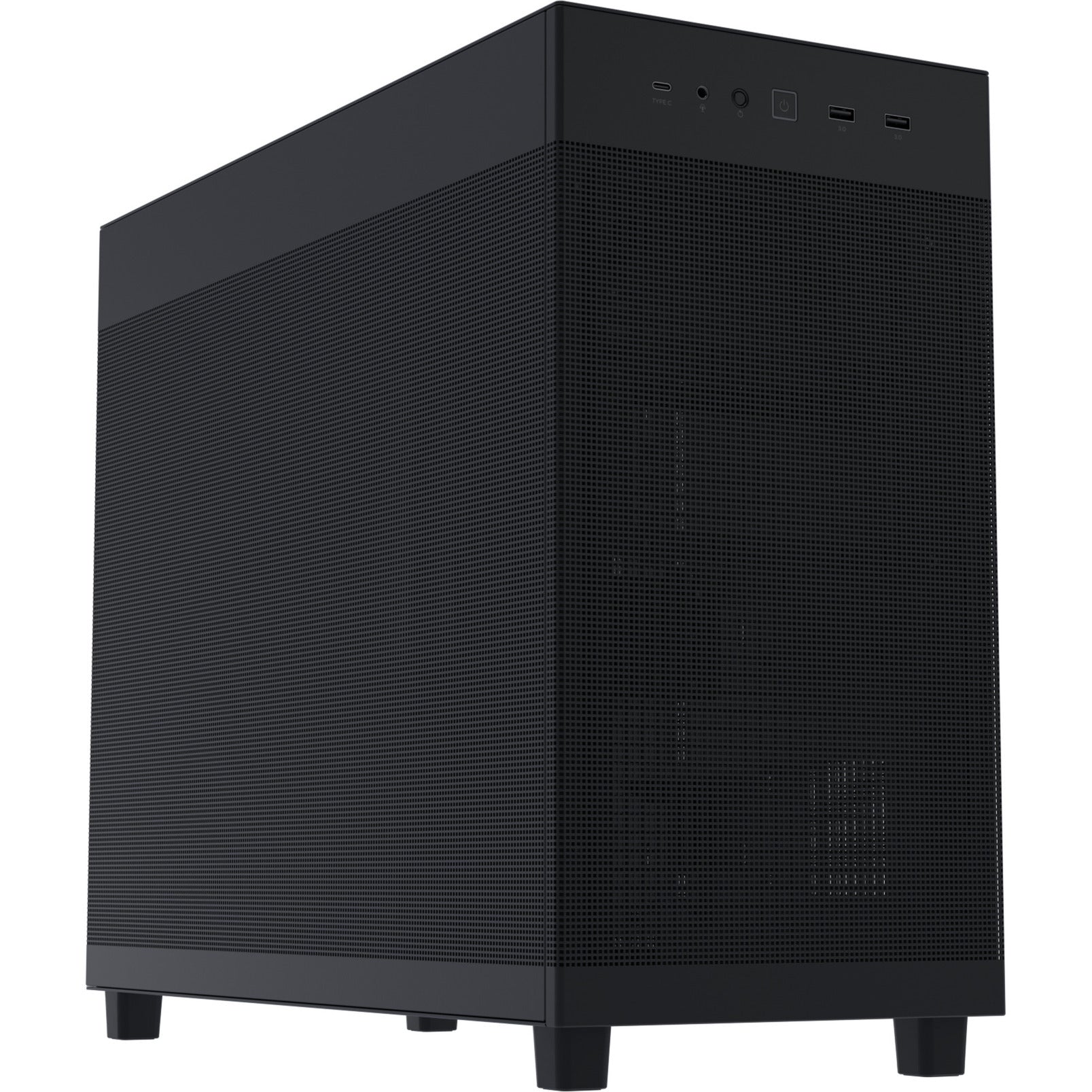 Asus prime ap303 - mesh panel midi tower behuizing (zwart | 2x usb-a | 1x usb-c)