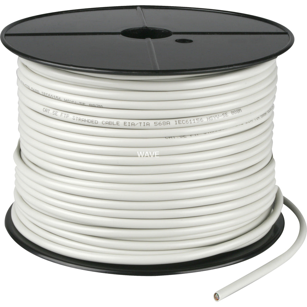 Goobay cat.5e netwerkkabel (grijs, 100 meter, f utp, rj-45, kabelrol, flexibel)