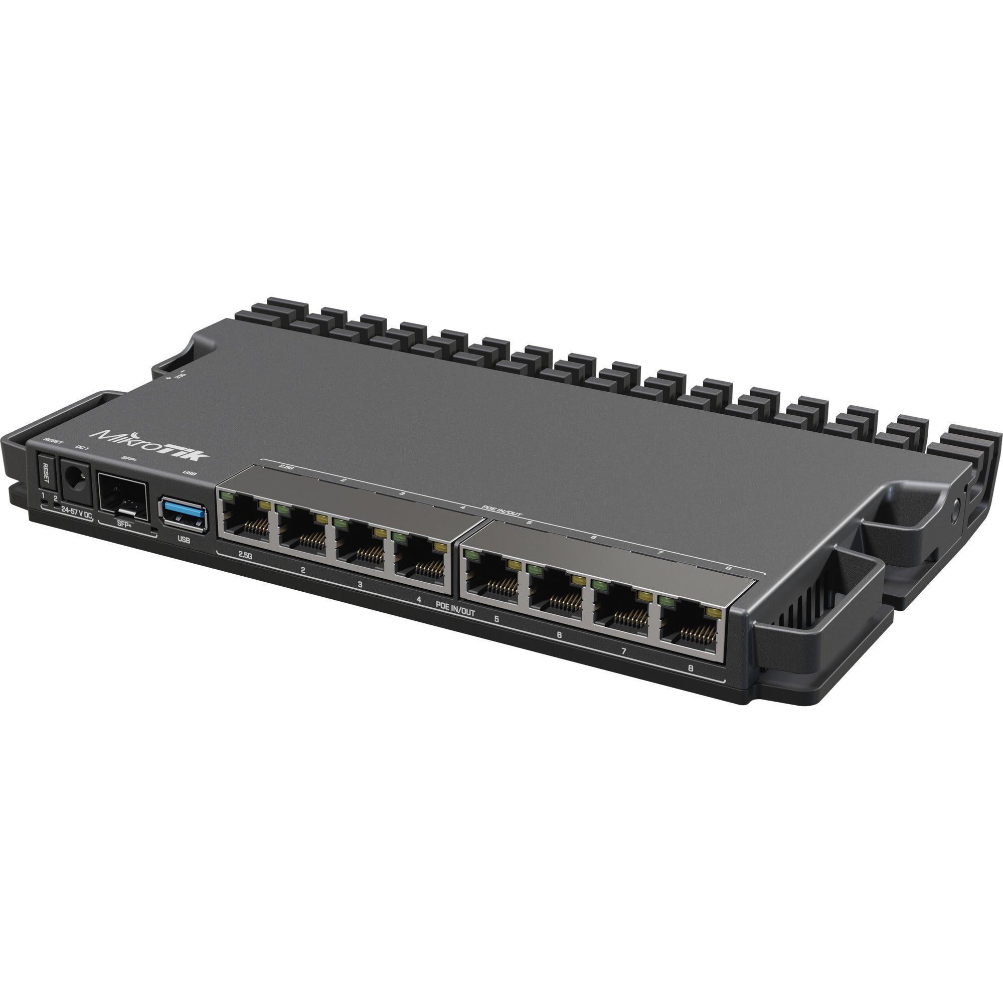 Mikrotik heavy-duty rb5009 router (rb5009upr+s+in) (zwart, marvell armada 7040 cpu, poe, sfp+)