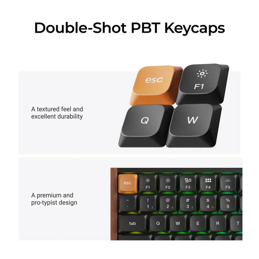 Keychron k3 max se qmk wireless custom mechanical keyboard (zwart, us lay-out (qwerty), milk pom brown, 75%, rgb, hot swap, 2.4 ghz | bluetooth 5.3 | usb-c)