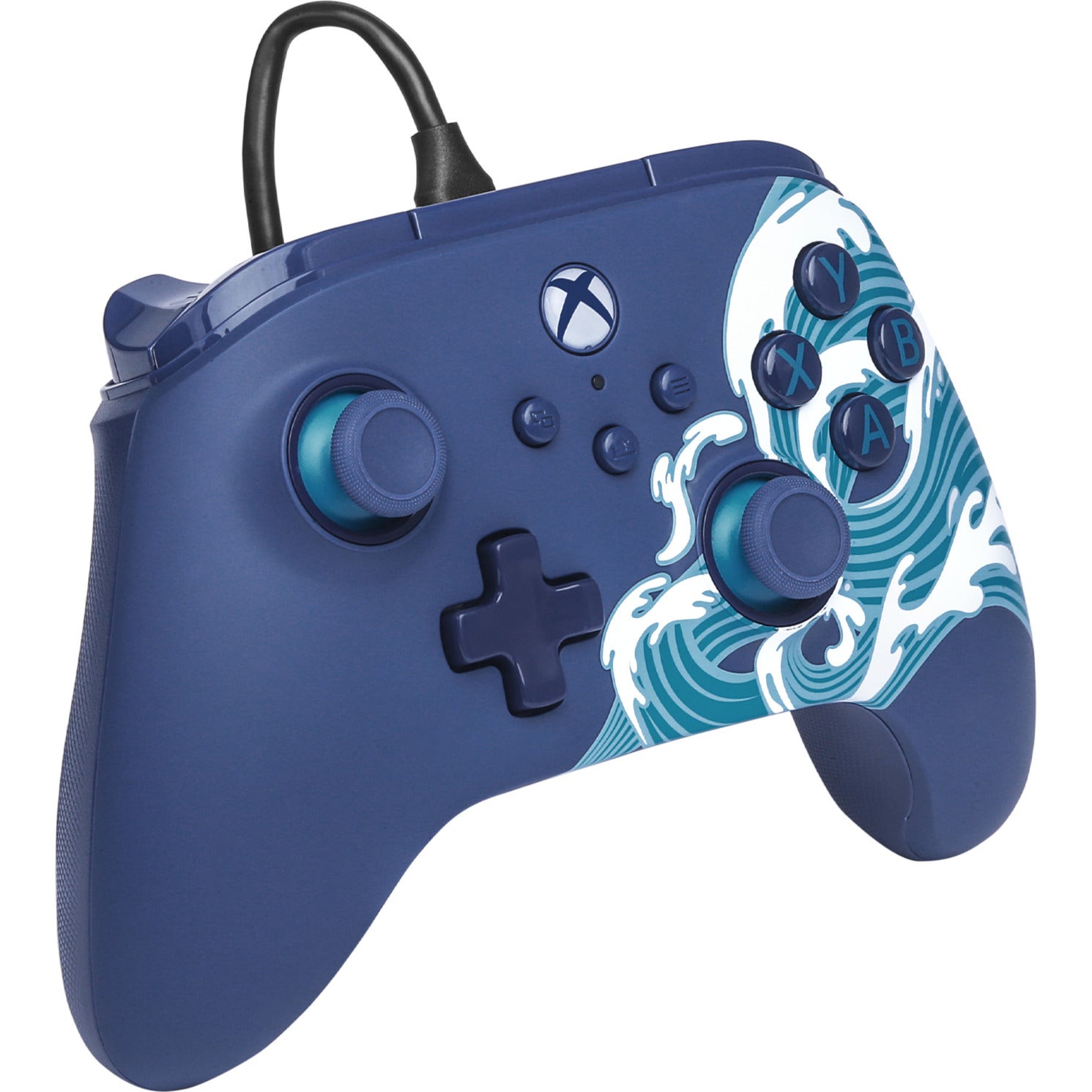 Powera advantage controller met kabel voor de xbox series x|s - watergolf (azuurblauw, xbox series x|s, xbox one, pc)