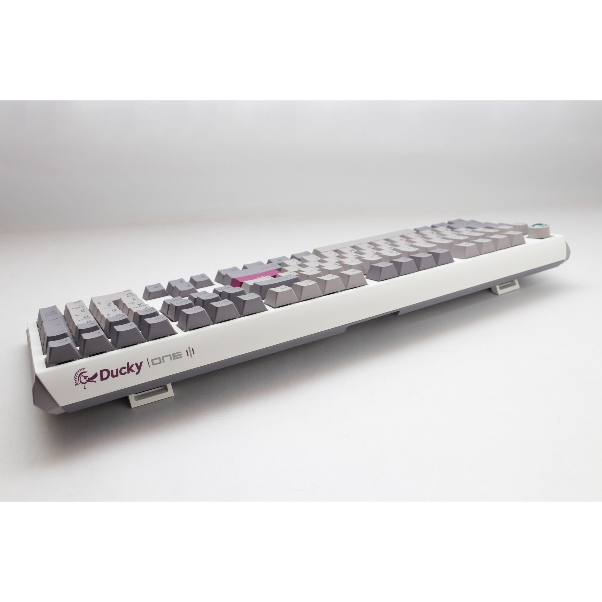 Ducky one 3 mist grey rgb mechanisch toetsenbord (lichtgrijs, us lay-out (qwerty), cherry mx red, 100%, rgb led, double-shot pbt, hot-swappable, quack mechanics)