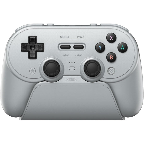 8bitdo pro 3 bluetooth gamepad (grijs zwart, switch 1 2, pc, android, 2.4 ghz bluetooth usb)
